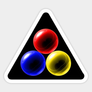 Triangle with Red, yellow and Blue Glass Balls Sticker